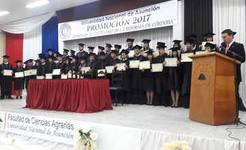 Profesionales de las Ciencias Agrarias egresan de la FCA filial San Pedro del Ycuamandyyú