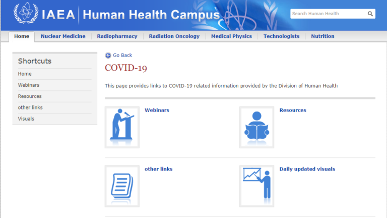 Campus de la Salud Humana de la OIEA ofrece información sobre el COVID-19