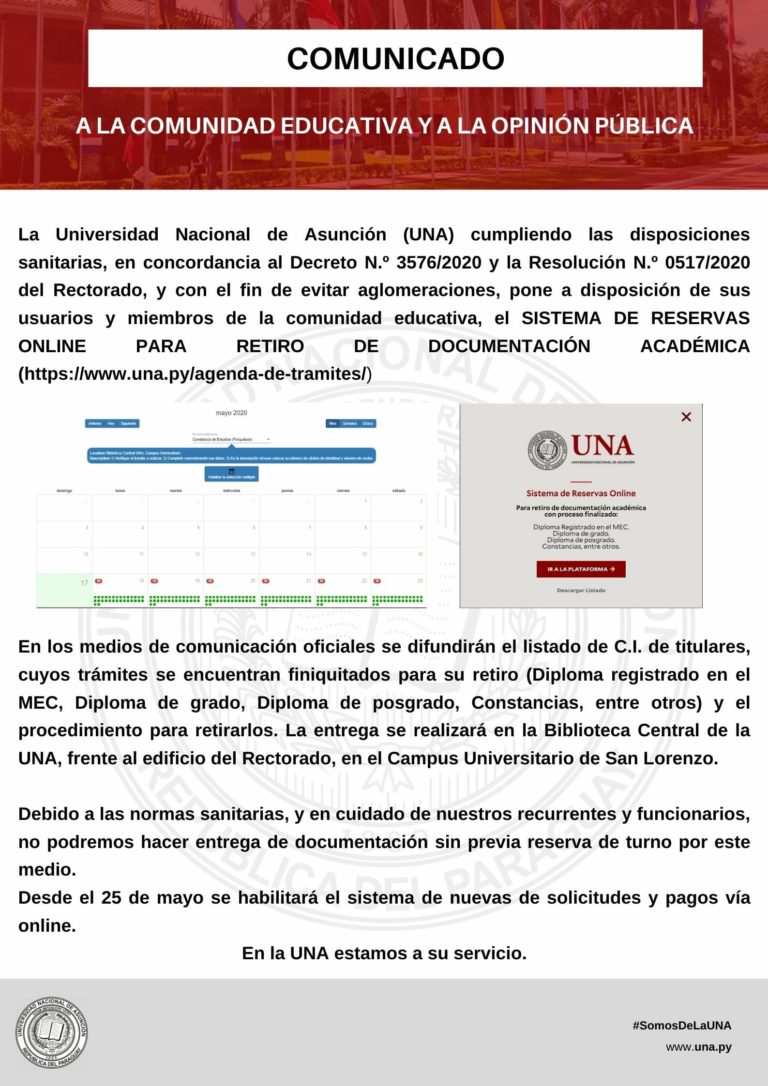 SISTEMA DE RESERVAS ONLINE PARA RETIRO DE DOCUMENTACIÓN ACADÉMICA.