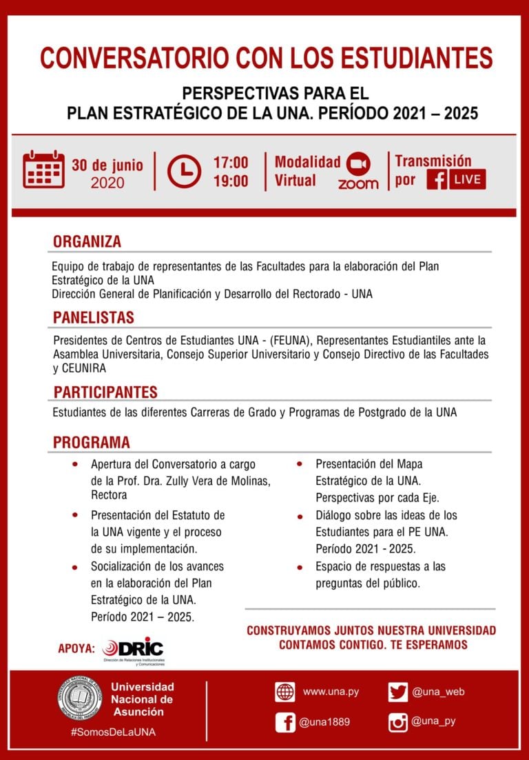 UNA ORGANIZA PRIMER CONVERSATORIO ONLINE CON LOS ESTUDIANTES