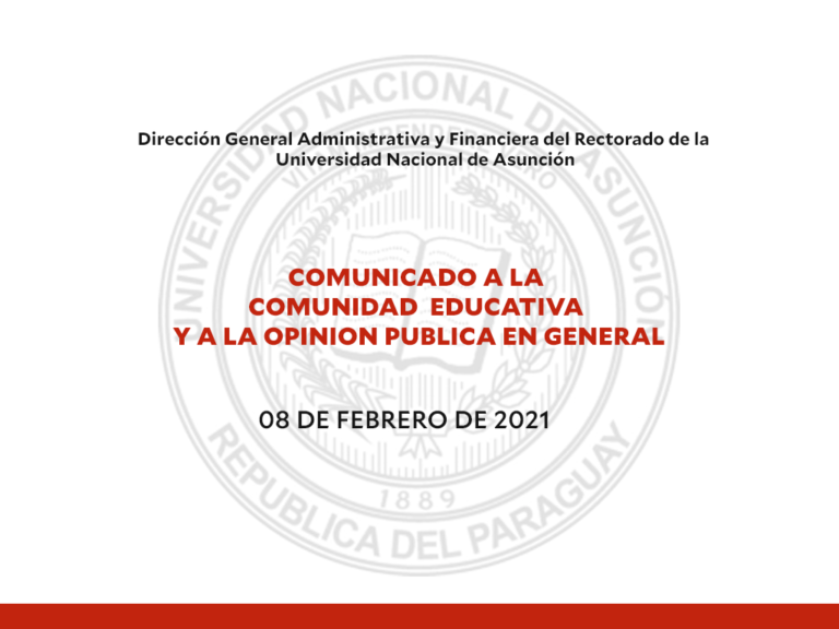 Comunicado a la Comunidad Educativa y a la Opinión Pública (08/02/2021)