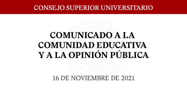 COMUNICADO A LA COMUNIDAD EDUCATIVA Y A LA OPINIÓN PÚBLICA