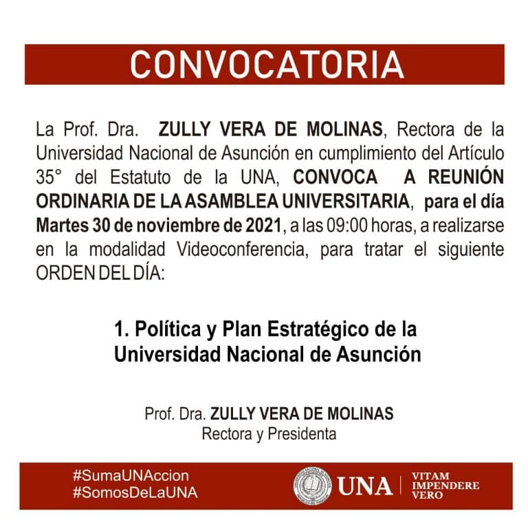 Convocatoria Asamblea Universitaria (30/11/2021)