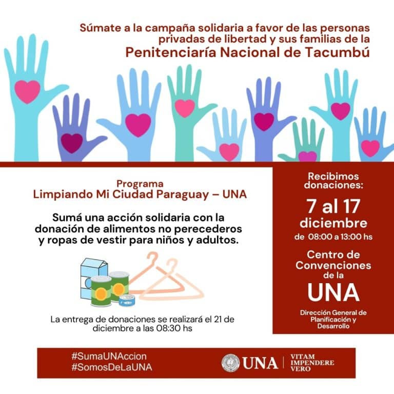 UNA invita a donar ropas y alimentos no perecederos a reclusos de Tacumbú, en campaña solidaria