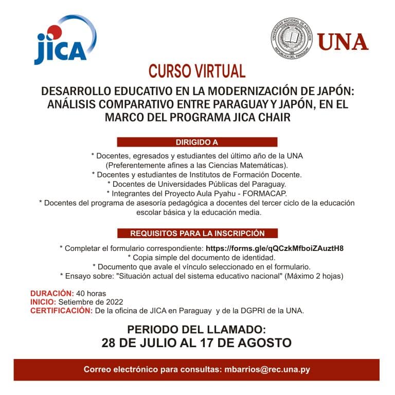 Curso Virtual Gratuito: «Desarrollo educativo en la modernización de Japón: Análisis comparativo entre Paraguay y Japón»