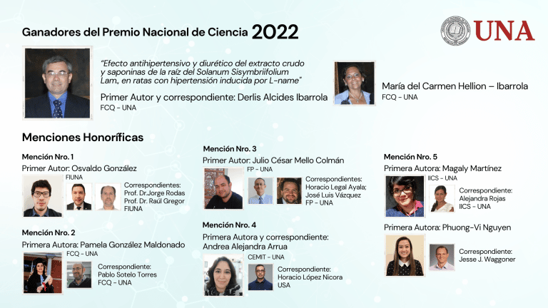 Premio Nacional de Ciencia 2022 destaca la labor de investigadores de la UNA