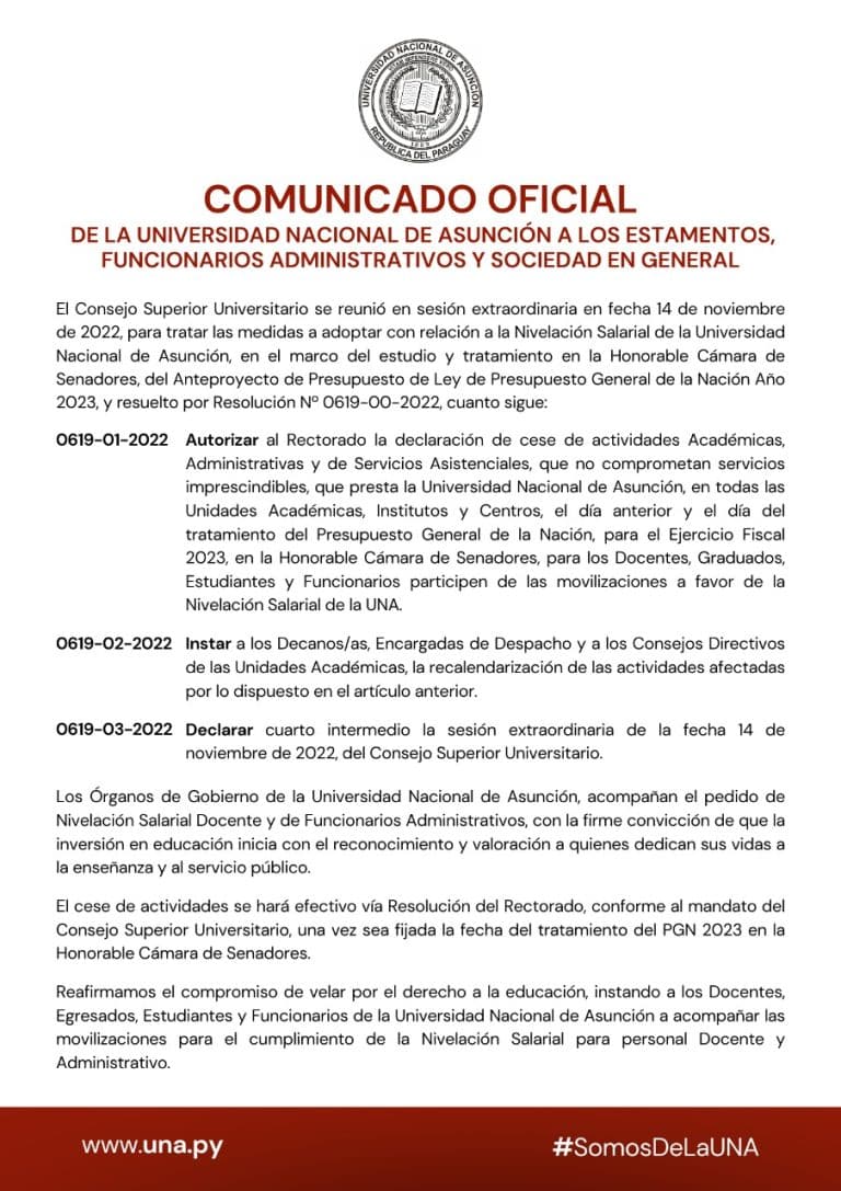 COMUNICADO OFICIAL