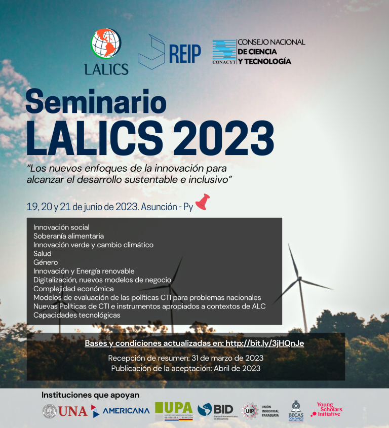 Seminario LALICS 2023 «Los nuevos enfoques de la innovación para alcanzar el desarrollo sustentable e inclusivo».
