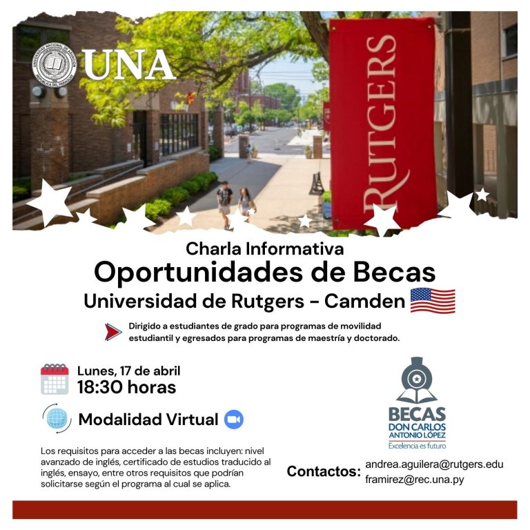 Charla Informativa sobre oportunidades de becas – Universidad de Rutgers – Camden. BECAL