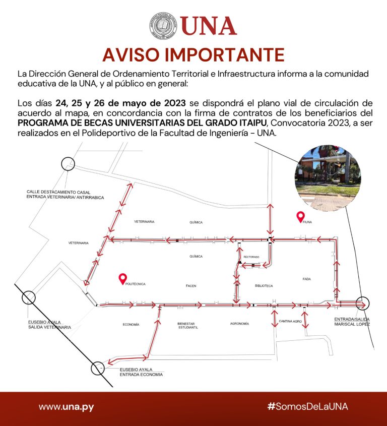Comunicado sobre plano vial de circulación – CAMPUS San Lorenzo