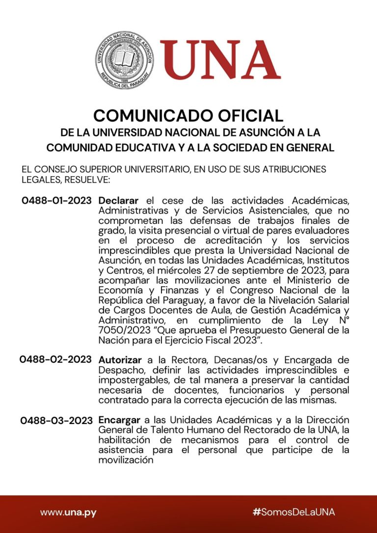 COMUNICADO OFICIAL 26/09/23