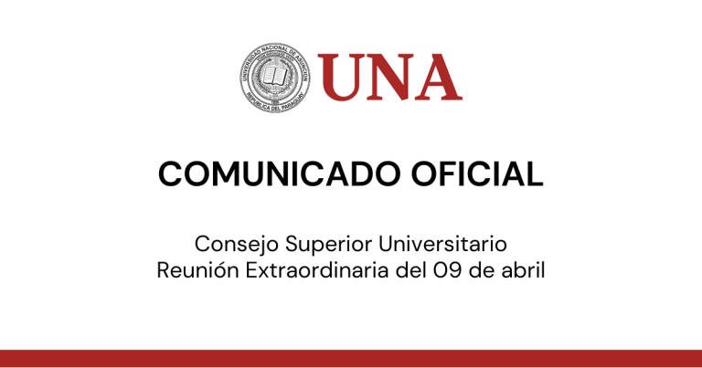 COMUNICADO OFICIAL: Sesión extraordinaria CSU-UNA del 09/04/2024