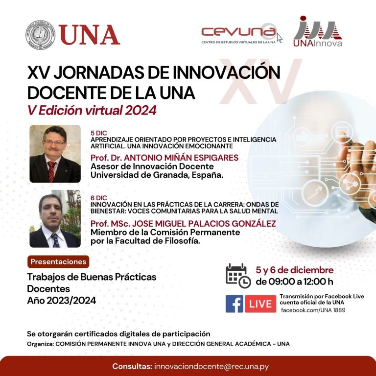 XV JORNADAS DE INNOVACIÓN DOCENTE DE LA UNA