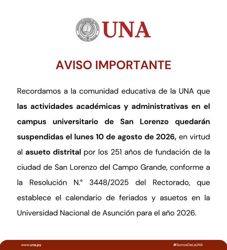 AVISO IMPORTANTE: Asueto distrital para el 10/08/2026